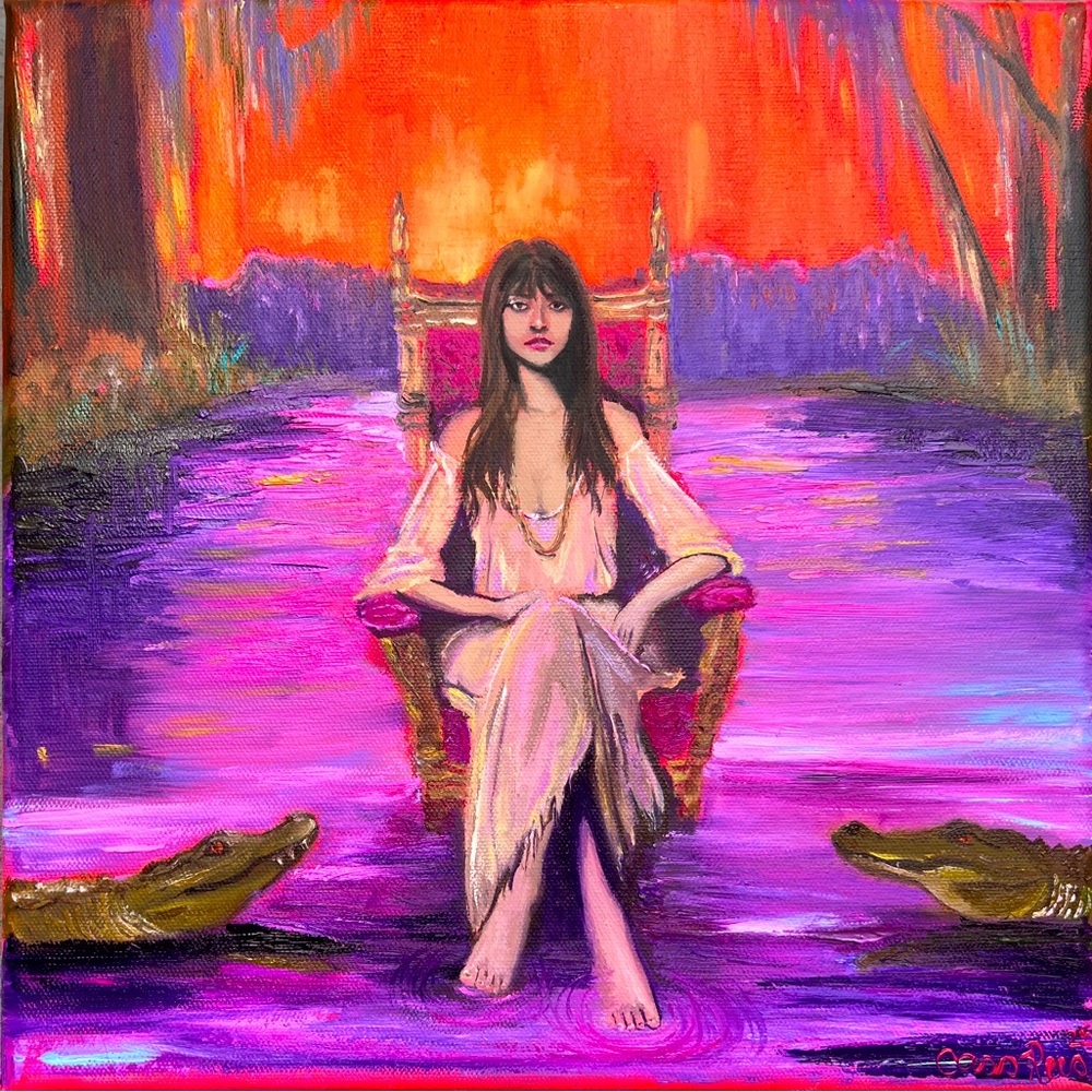 New Orleans lady of the swamp Nola original art Victorian antique gothic paintin